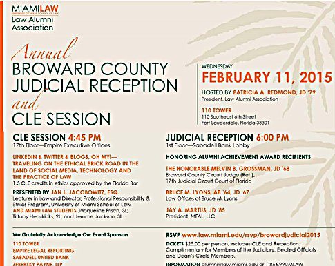 ZP Sponsors University of Miami School of Law & Its Annual Broward Judicial Reception