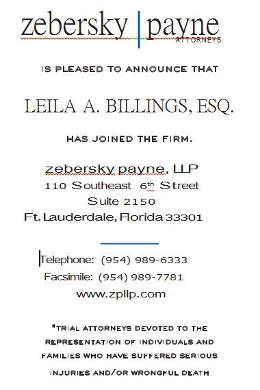 Leila A. Billings Joins Zeb Law, LLP