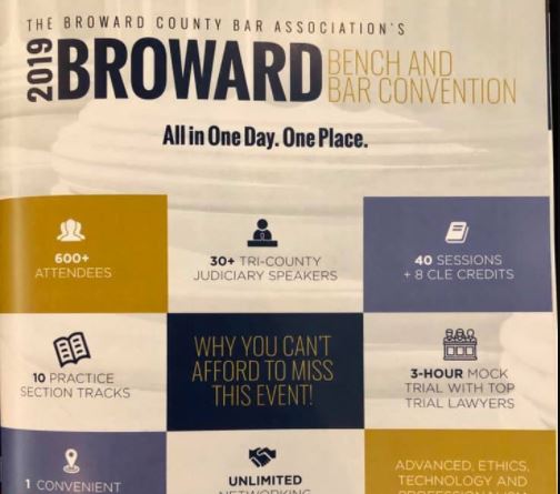 The Zeb Law Team is a proud sponsor of the Broward County Bar Association’s 2019 Bench and Bar Convention.