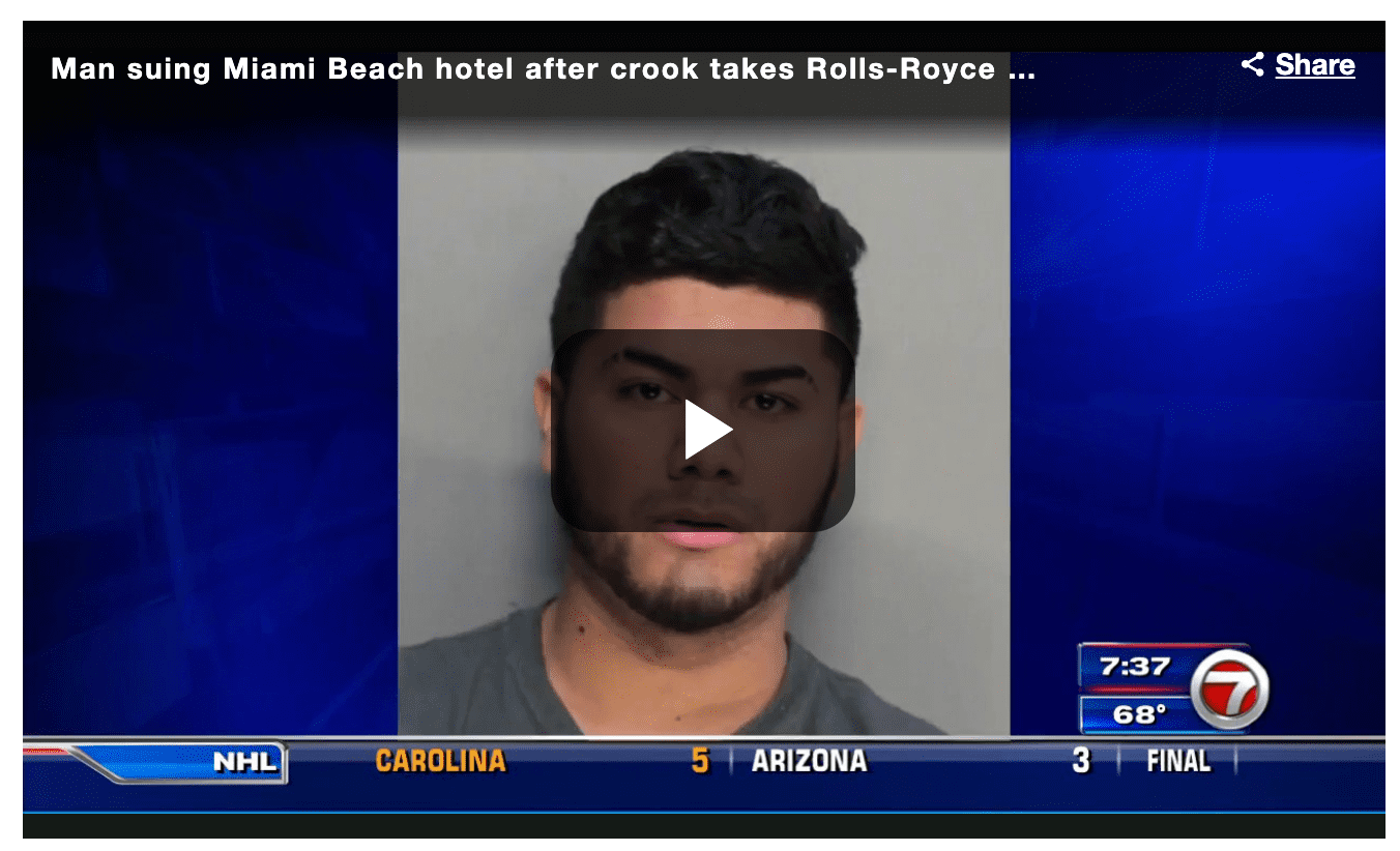 Man suing Miami Beach hotel after crook takes Rolls-Royce for alleged joyride